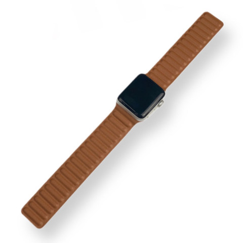 Кожаный ремешок на Apple Watch 38/40/41mm Leather Link Saddle brown